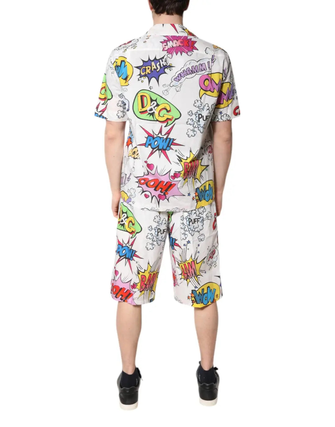 Dolce &amp; Gabbana White Cartoon Print Cotton Men Pajama Set Sleepwear