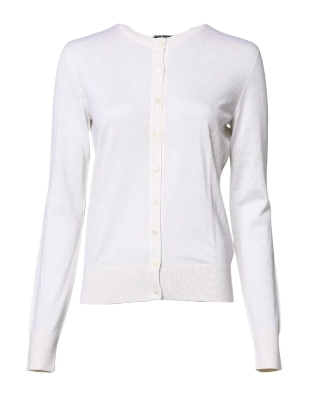 Dolce &amp; Gabbana White Cashmere Crew Neck Top Cardigan Sweater