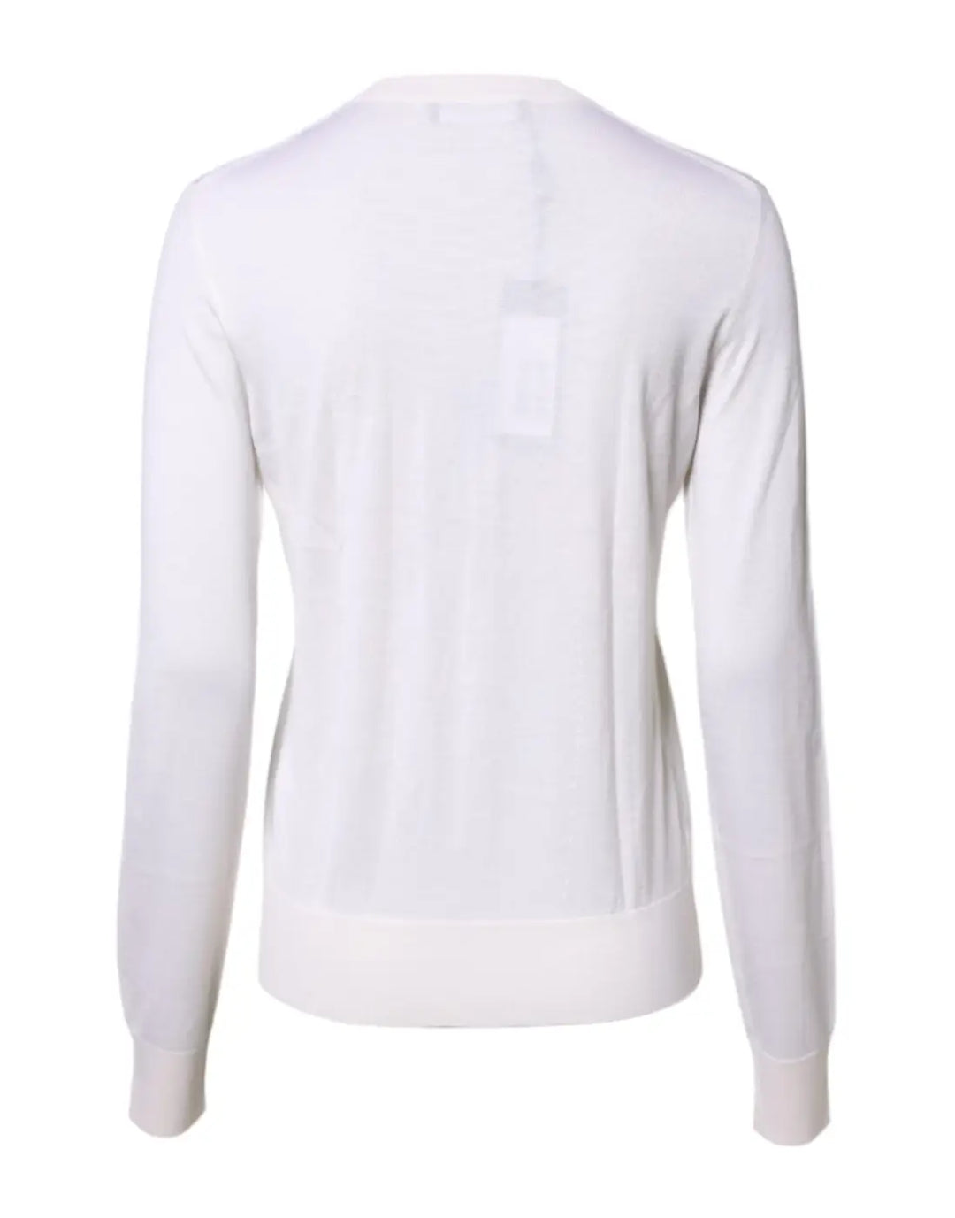 Dolce &amp; Gabbana White Cashmere Crew Neck Top Cardigan Sweater