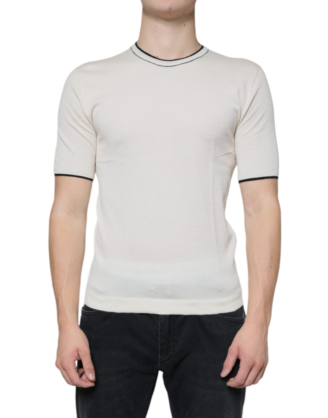 Dolce &amp; Gabbana off White Cashmere Short Sleeves T-shirt