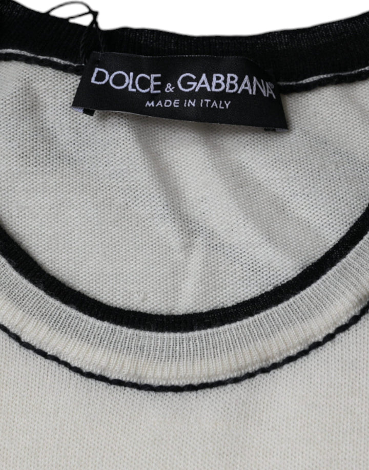 Dolce &amp; Gabbana off White Cashmere Short Sleeves T-shirt