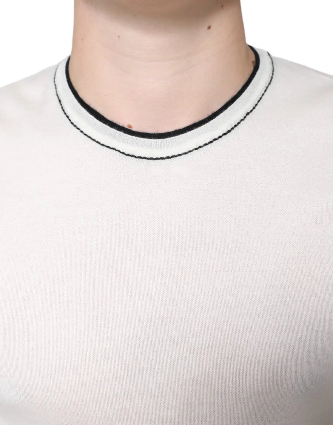 Dolce &amp; Gabbana Off White Cashmere Short Sleeves T-shirt