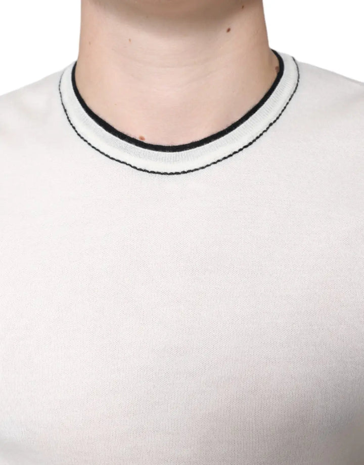 Dolce &amp; Gabbana Off White Cashmere Short Sleeves T-shirt