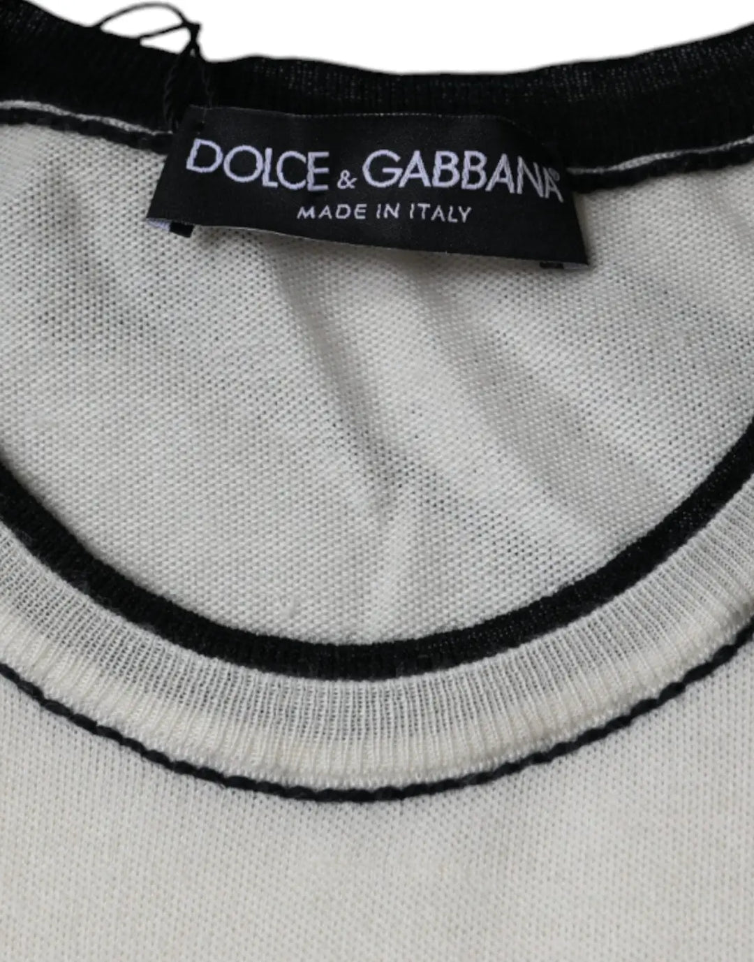 Dolce &amp; Gabbana Off White Cashmere Short Sleeves T-shirt