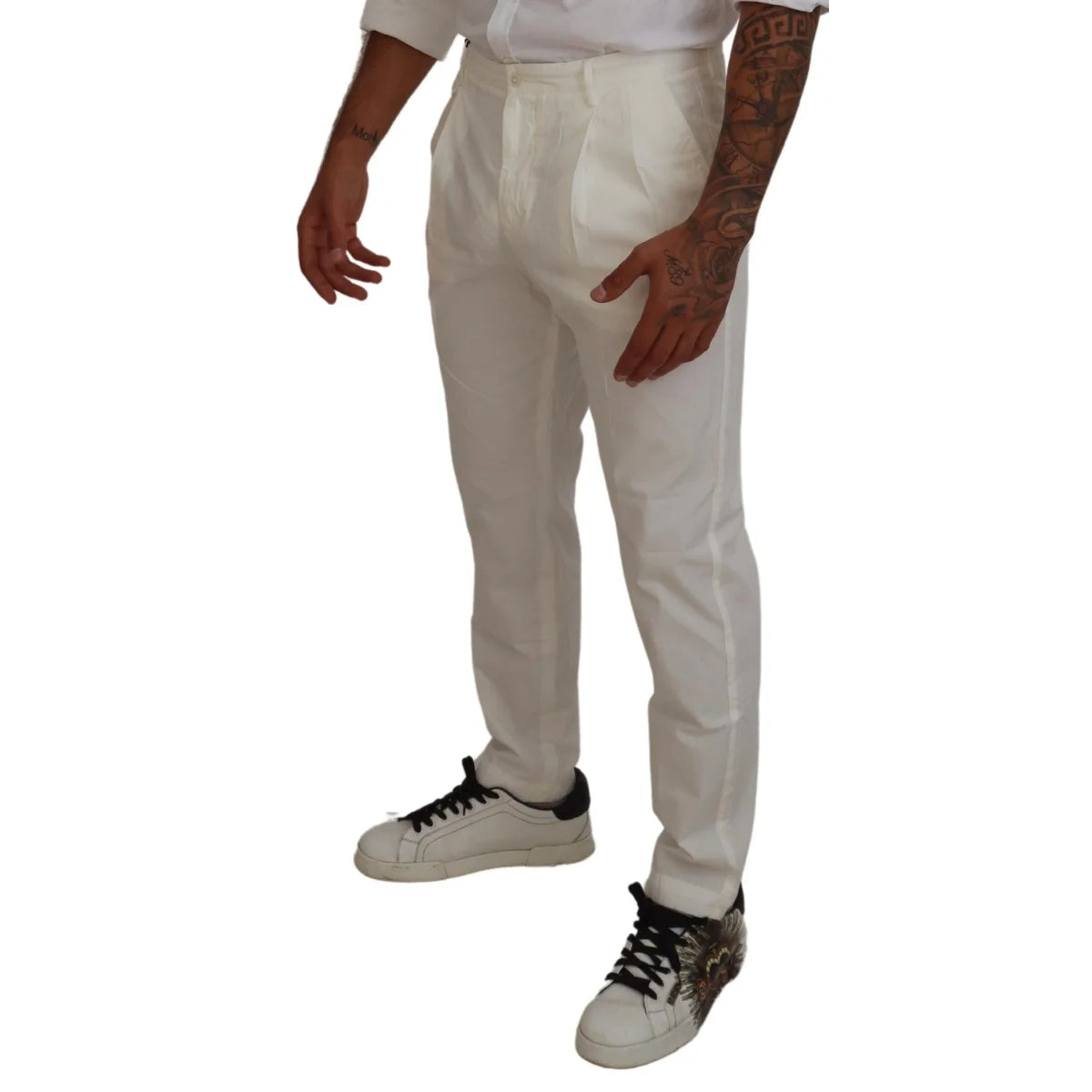Dolce & Gabbana White Chino Pants Dress Sensation