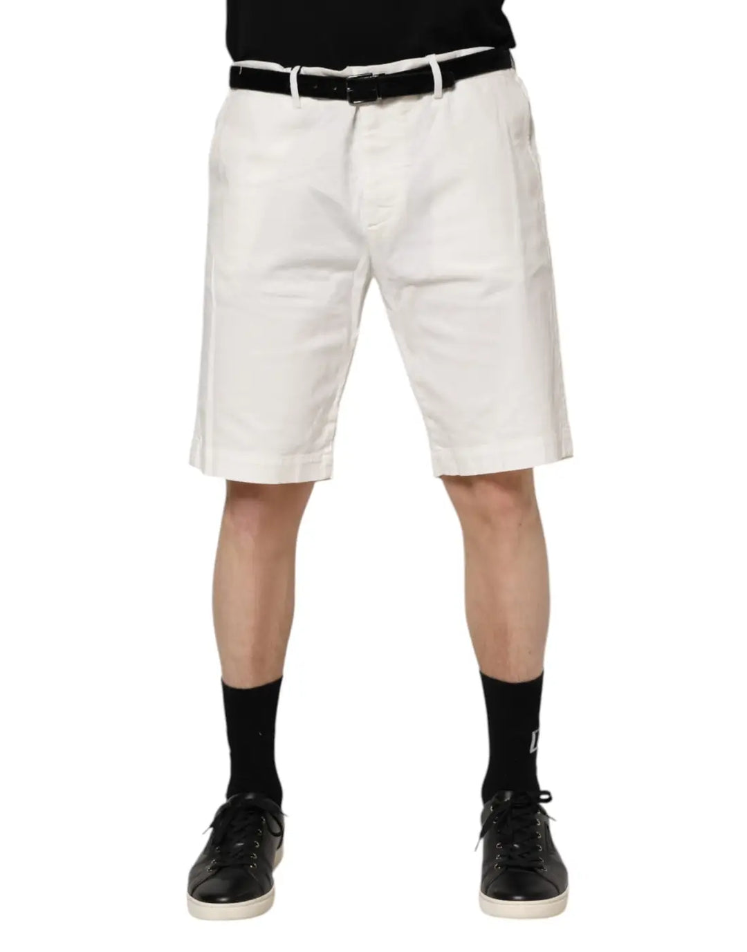 Dolce &amp; Gabbana White Chinos Cotton Stretch Men Casual Shorts