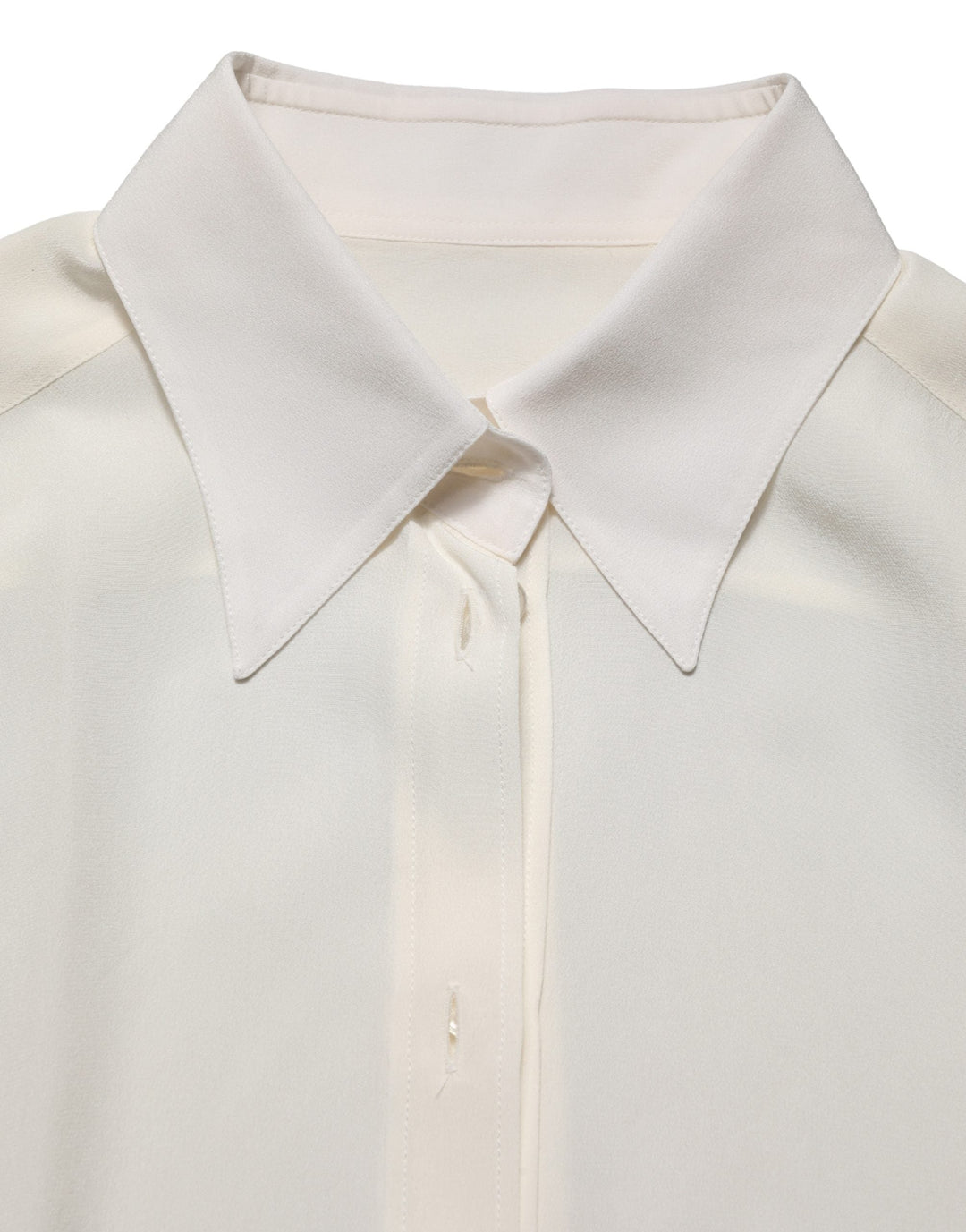 Dolce &amp; Gabbana Blouses - Women’s off White Collared Long Sleeves Blouse Top