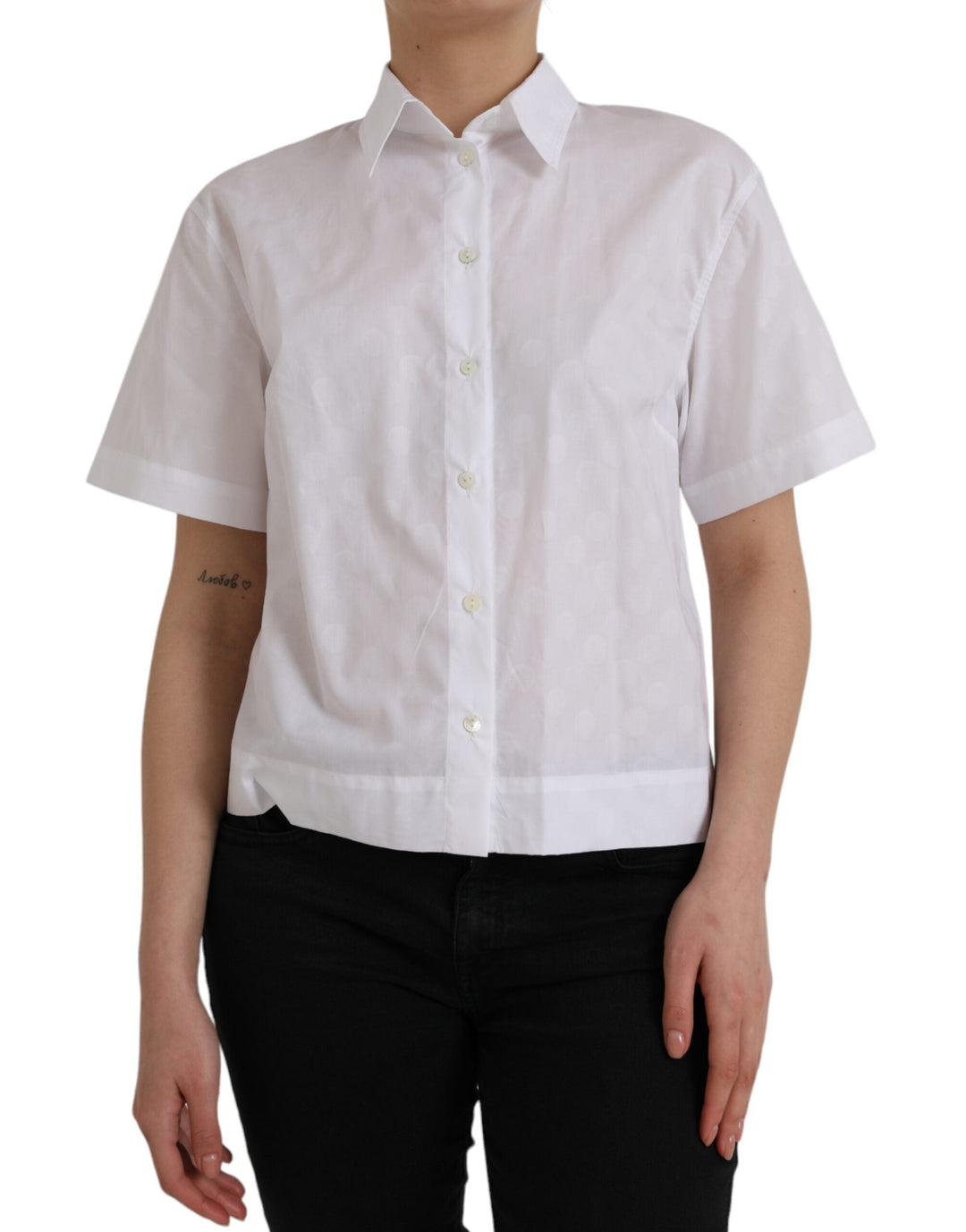 Dolce &amp; Gabbana - White Collared Short Sleeve Polo Shirt Top