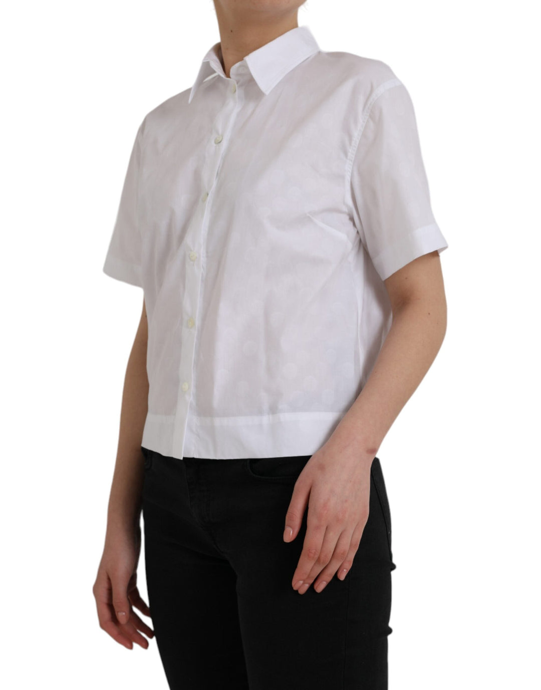 Dolce &amp; Gabbana - White Collared Short Sleeve Polo Shirt Top