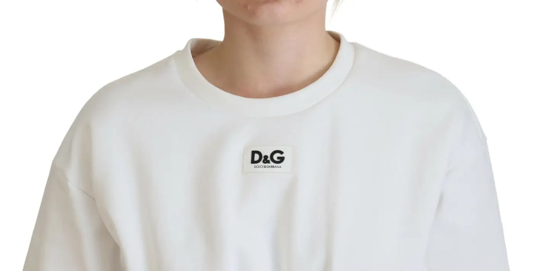 Dolce &amp; Gabbana White Corset Stretch Cotton Top T-shirt