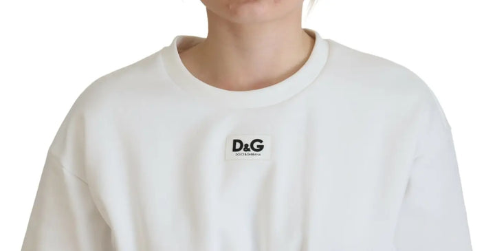 Dolce &amp; Gabbana White Corset Stretch Cotton Top T-shirt