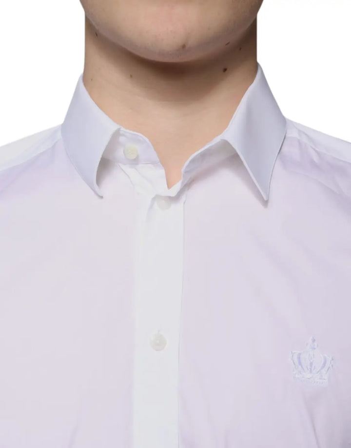 Dolce &amp; Gabbana White Cotton Blend Men MARTINI Dress Shirt