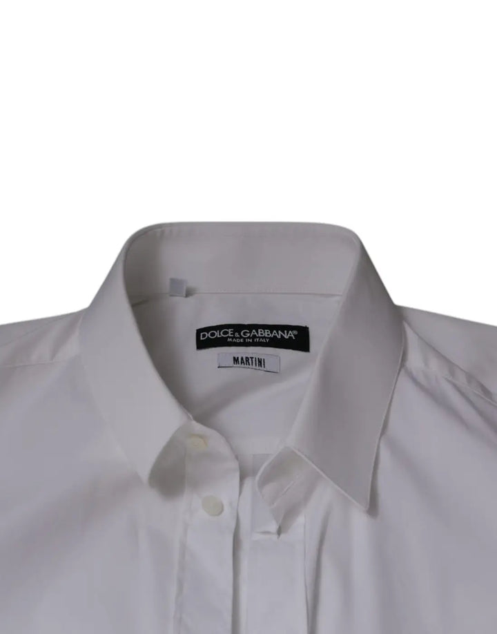 Dolce &amp; Gabbana White Cotton Blend Men MARTINI Dress Shirt