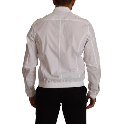 Dolce and Gabbana White Cotton Button Men Collared Shirt Italy &