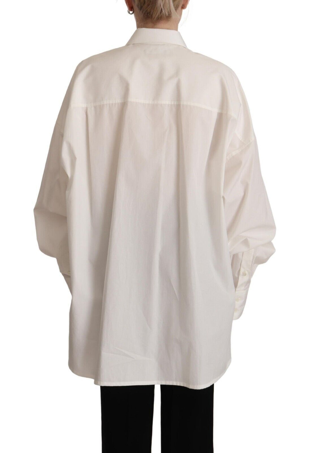 Dolce &amp; Gabbana Shirts - White Cotton Button Up Collared Long Sleeve Top