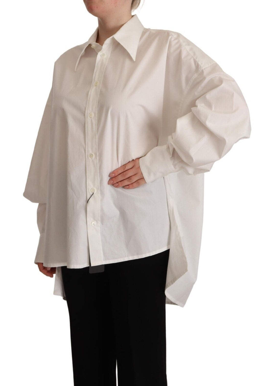 Dolce &amp; Gabbana Shirts - White Cotton Button Up Collared Long Sleeve Top