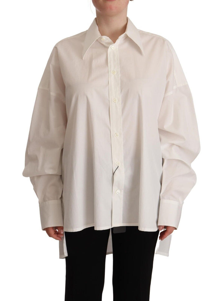 Dolce &amp; Gabbana Shirts - White Cotton Button Up Collared Long Sleeve Top