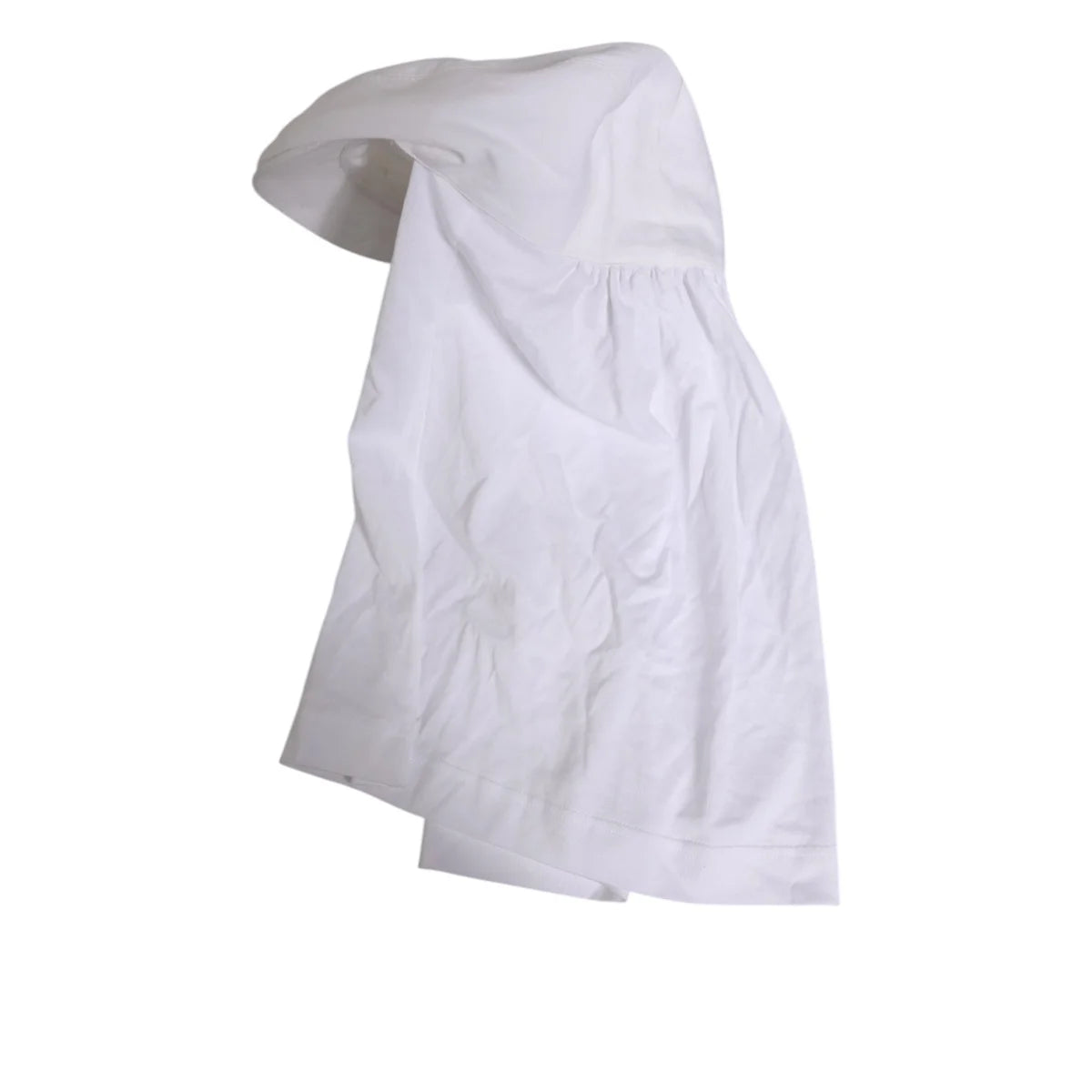 Dolce & Gabbana White Cotton Cap Balaclava with Logo Plaque