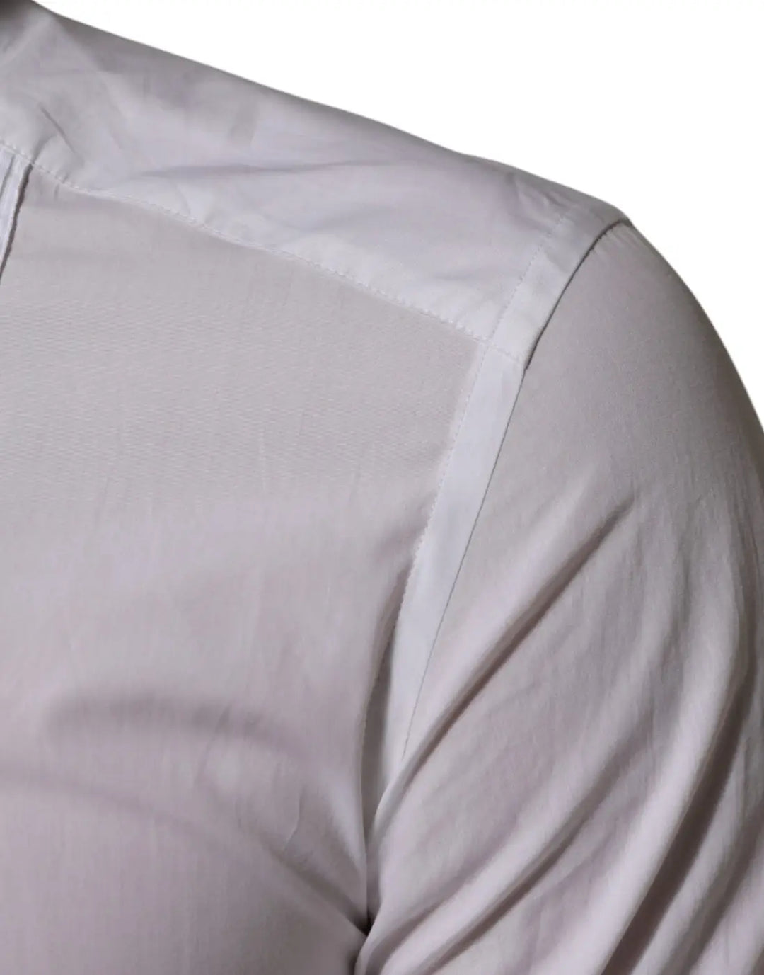 Dolce &amp; Gabbana White Cotton Collared Long Sleeve GOLD Dress Shirt