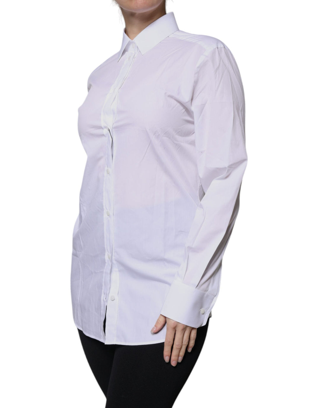 Dolce &amp; Gabbana Shirts - White Cotton Collared Long Sleeves Shirt Top
