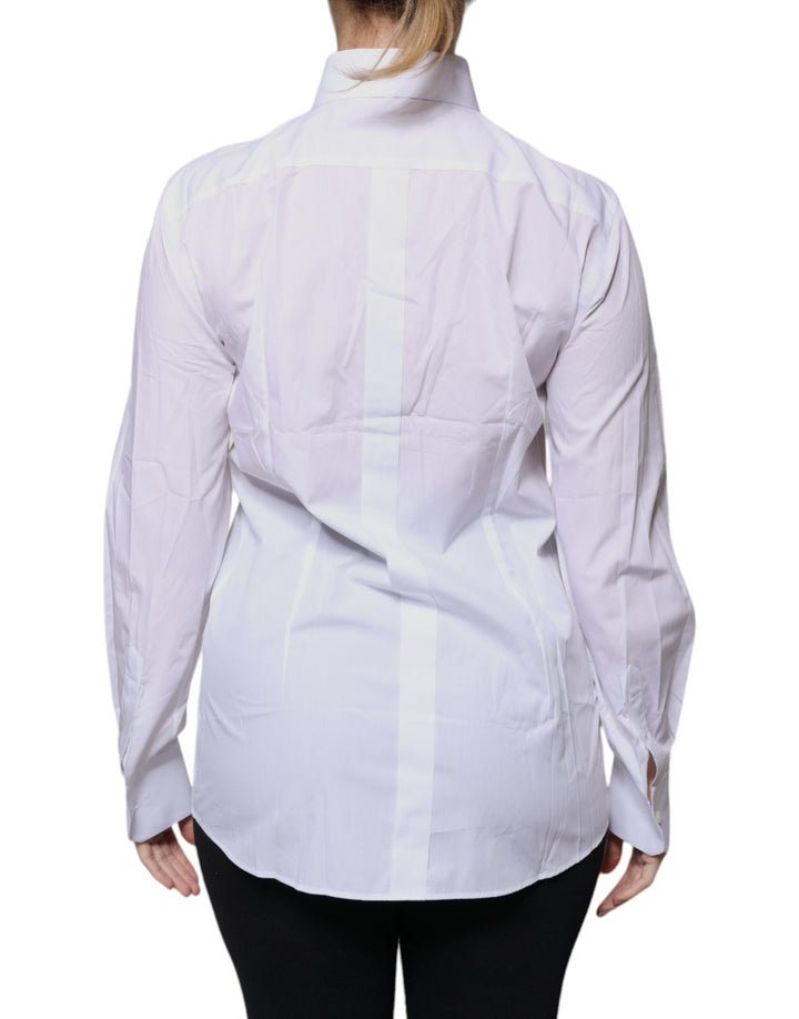 Dolce &amp; Gabbana Shirts - White Cotton Collared Long Sleeves Shirt Top