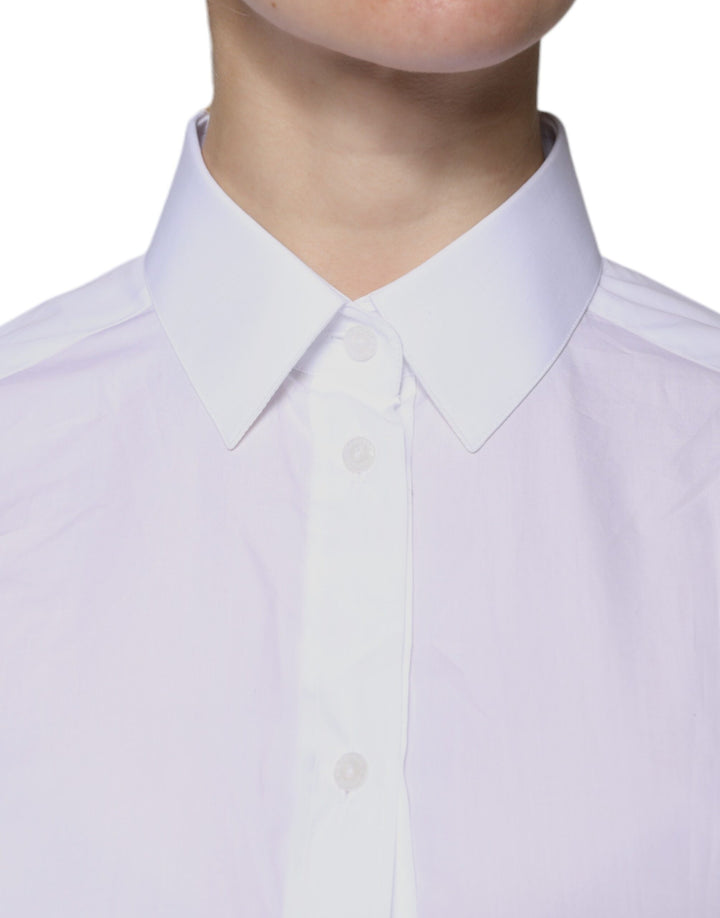 Dolce &amp; Gabbana Shirts - White Cotton Collared Long Sleeves Shirt Top
