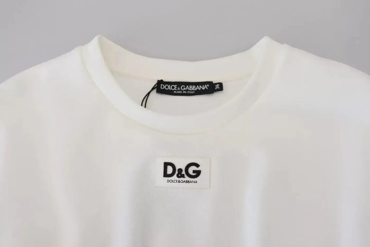 Dolce &amp; Gabbana White Cotton Corset Stretch Top T-shirt