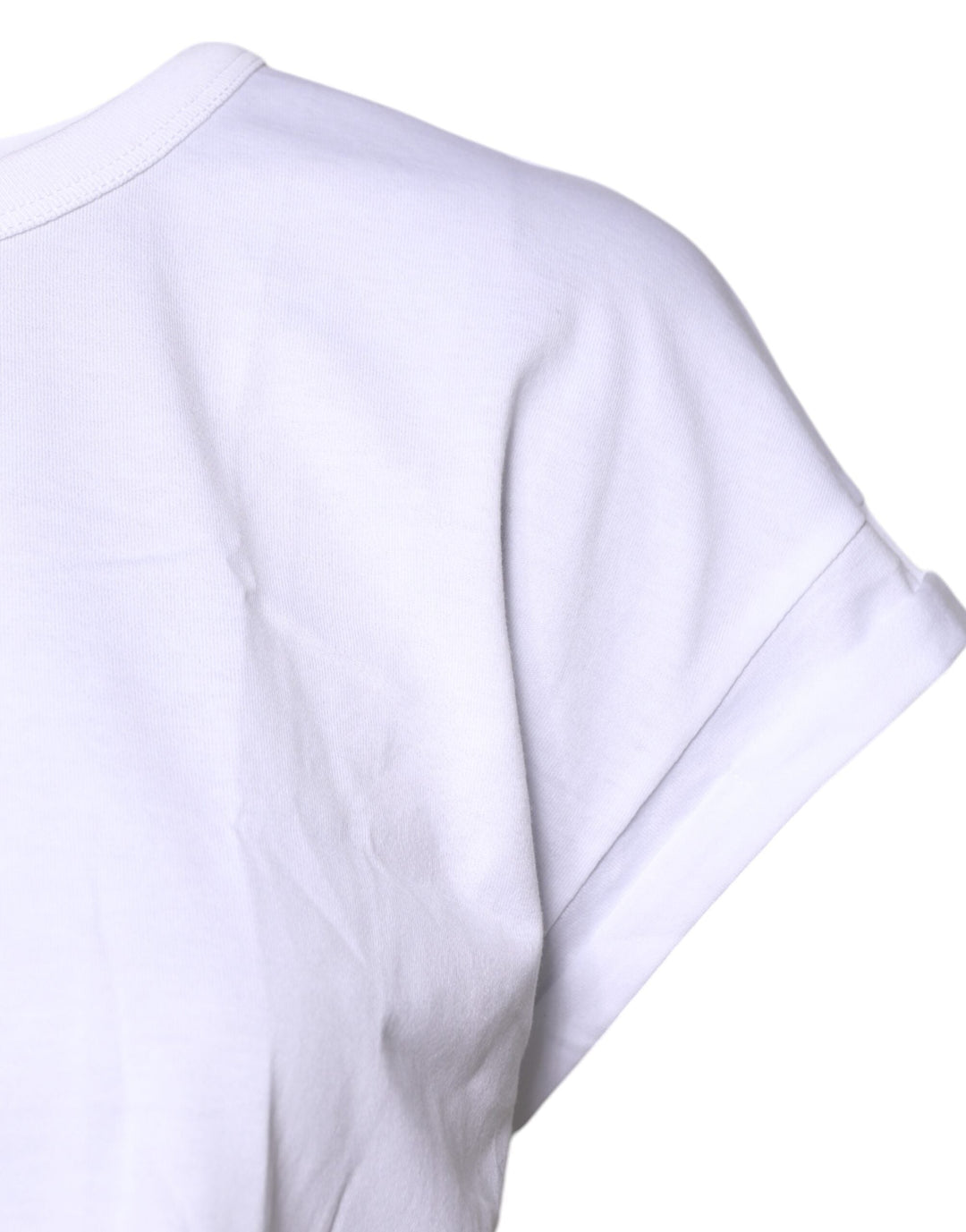 Dolce &amp; Gabbana - White Cotton Crew Neck Cropped T-shirt Top