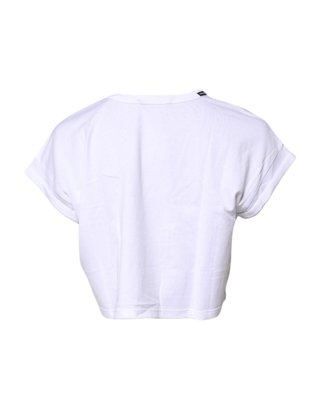 Dolce &amp; Gabbana - White Cotton Crew Neck Cropped T-shirt Top