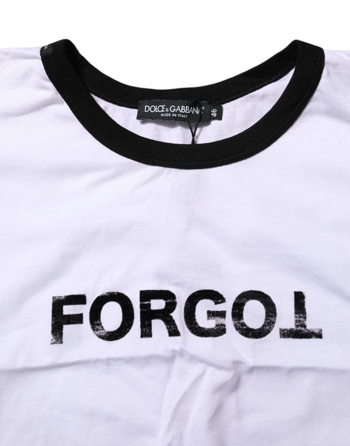 Dolce &amp; Gabbana T-Shirts - White Cotton Crew Neck Cropped Top T-shirt