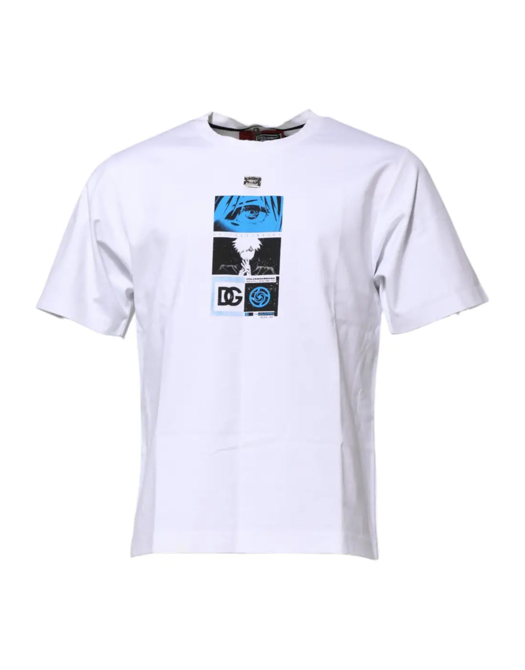 Dolce &amp; Gabbana White Cotton Crew Neck Graphic Print T-shirt
