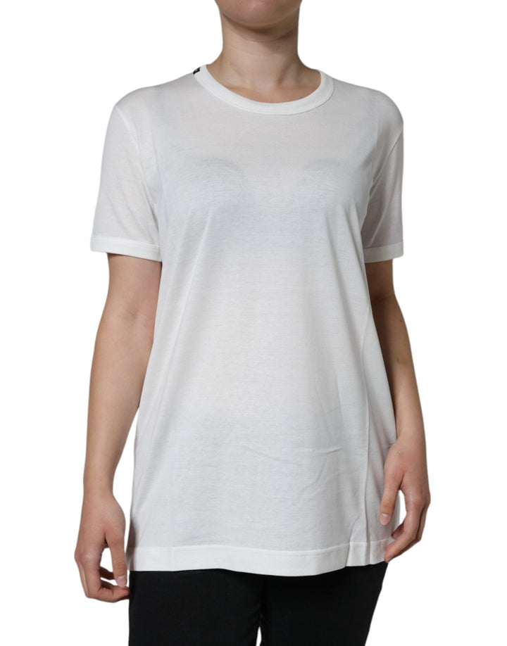 Dolce &amp; Gabbana - White Cotton Crew Neck Short Sleeve T-shirt