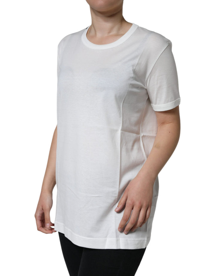 Dolce &amp; Gabbana - White Cotton Crew Neck Short Sleeve T-shirt