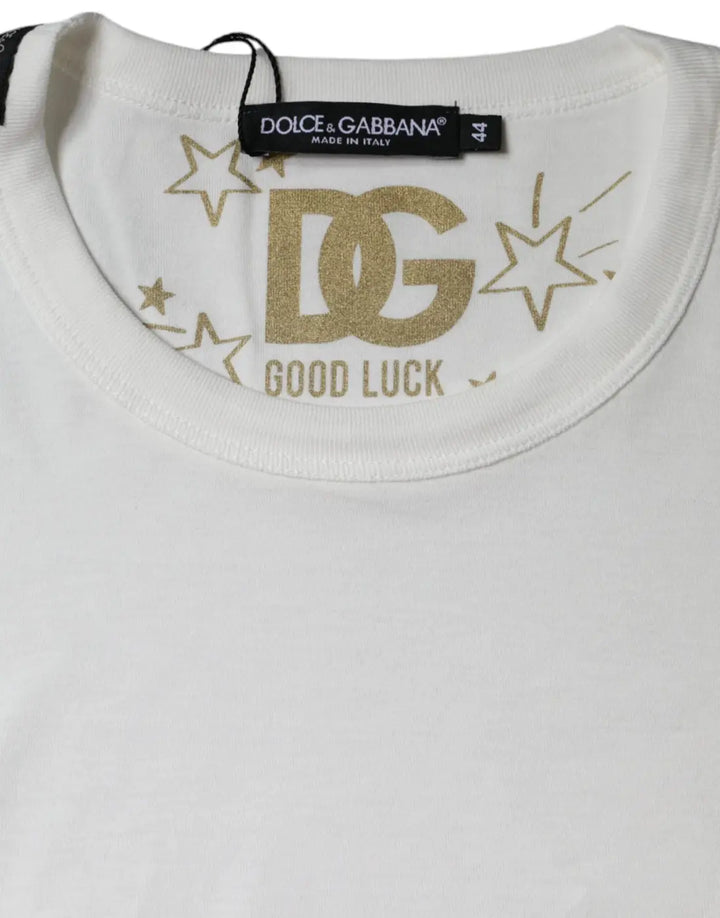 Dolce &amp; Gabbana White Cotton Crew Neck Short Sleeve T-shirt
