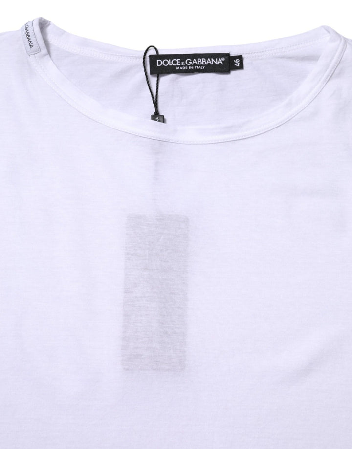 Dolce &amp; Gabbana T-Shirts - White Cotton Crew Neck Short Sleeves T-shirt