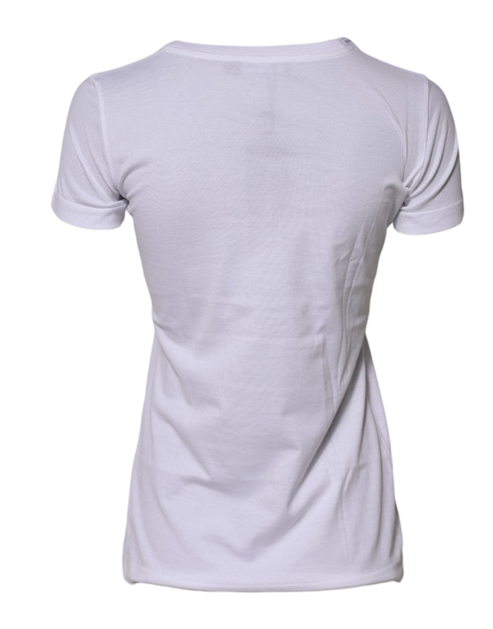 Dolce &amp; Gabbana T-Shirts - White Cotton Crew Neck Short Sleeves T-shirt