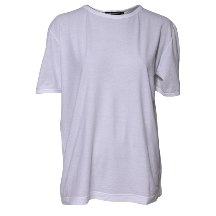 Dolce &amp; Gabbana T-Shirts - White Cotton Crew Neck Short Sleeves T-shirt