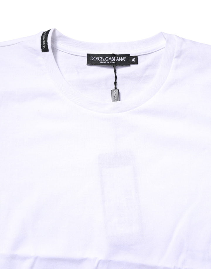 Dolce &amp; Gabbana - White Cotton Crew Neck Short Sleeves T-shirt