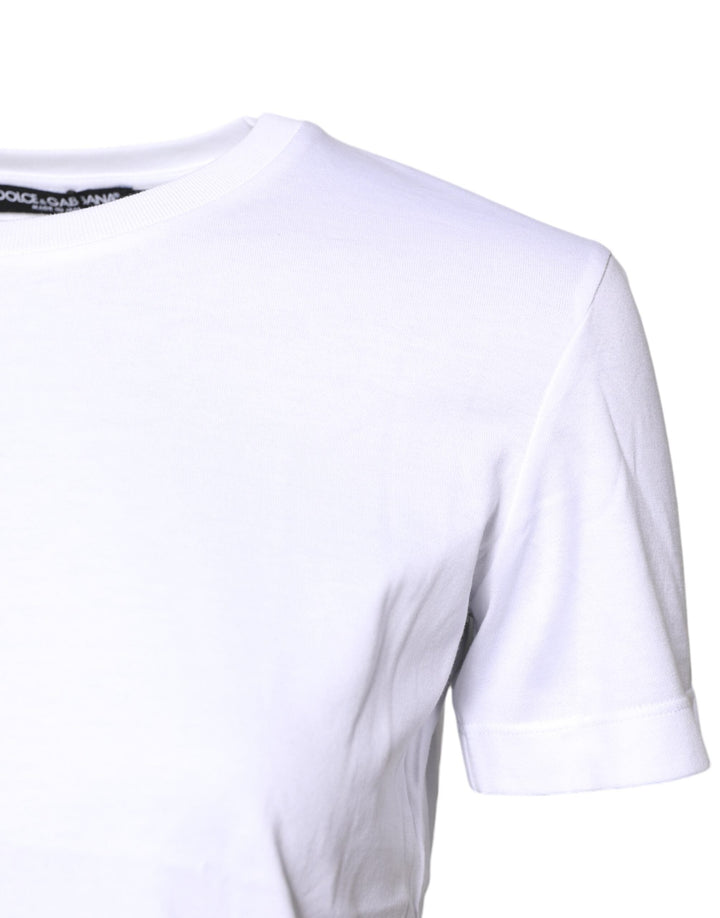 Dolce &amp; Gabbana - White Cotton Crew Neck Short Sleeves T-shirt