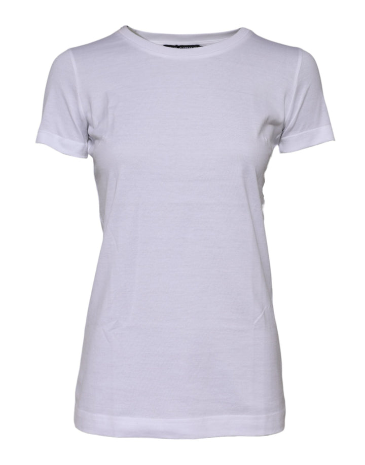 Dolce &amp; Gabbana T-Shirts - White Cotton Crew Neck Short Sleeves T-shirt