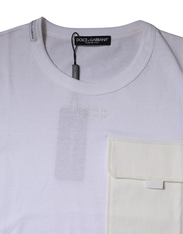 Dolce &amp; Gabbana White Cotton Crew Neck Short Sleeves T-shirt