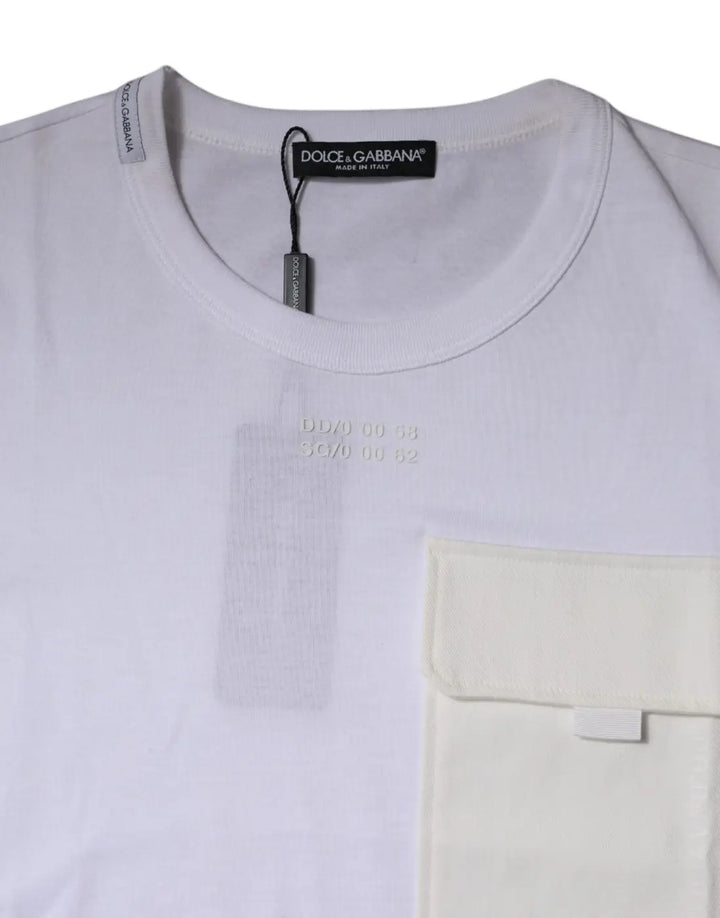 Dolce &amp; Gabbana White Cotton Crew Neck Short Sleeves T-shirt
