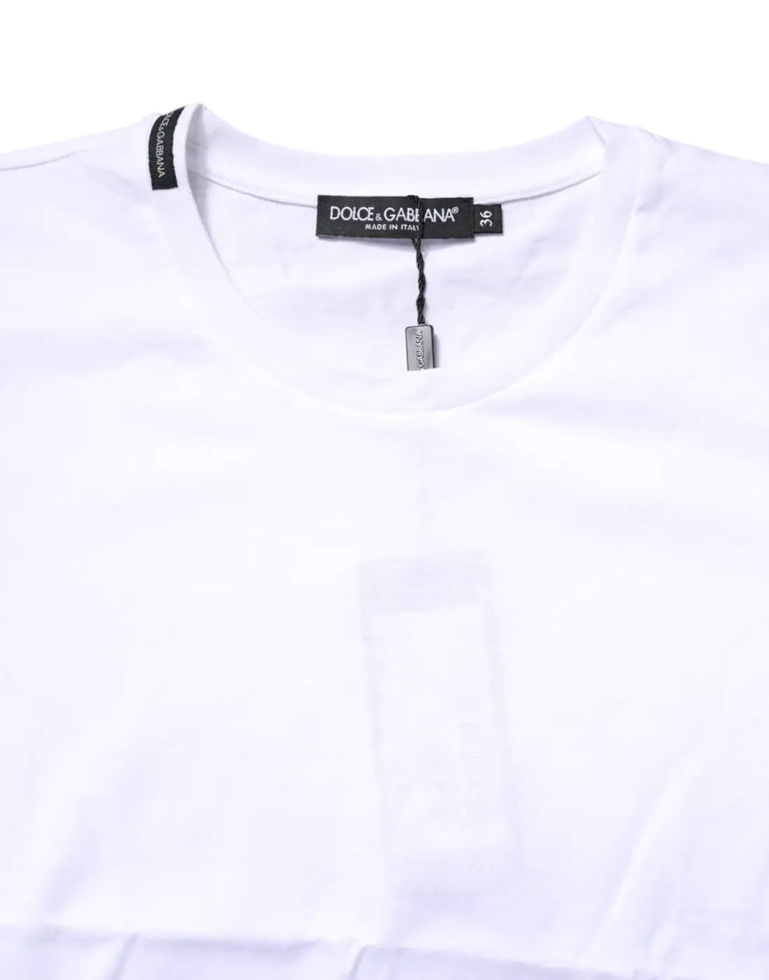 Dolce &amp; Gabbana White Cotton Crew Neck Short Sleeves T-shirt