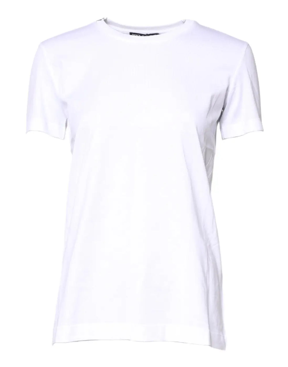 Dolce & Gabbana White Cotton Crew Neck Short Sleeves T-shirt