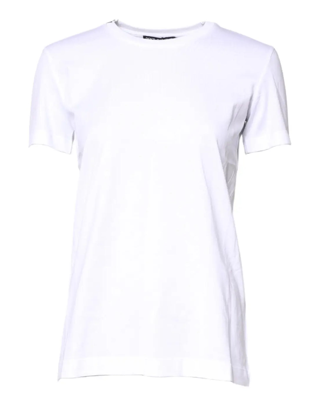 Dolce &amp; Gabbana White Cotton Crew Neck Short Sleeves T-shirt