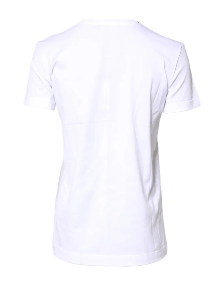 Dolce &amp; Gabbana White Cotton Crew Neck Short Sleeves T-shirt