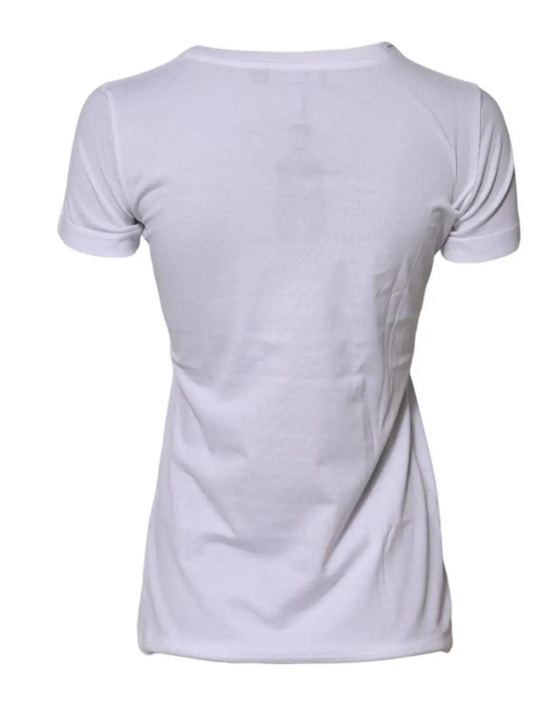 Dolce &amp; Gabbana White Cotton Crew Neck Short Sleeves T-shirt