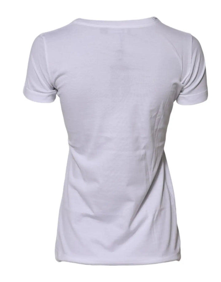 Dolce &amp; Gabbana White Cotton Crew Neck Short Sleeves T-shirt