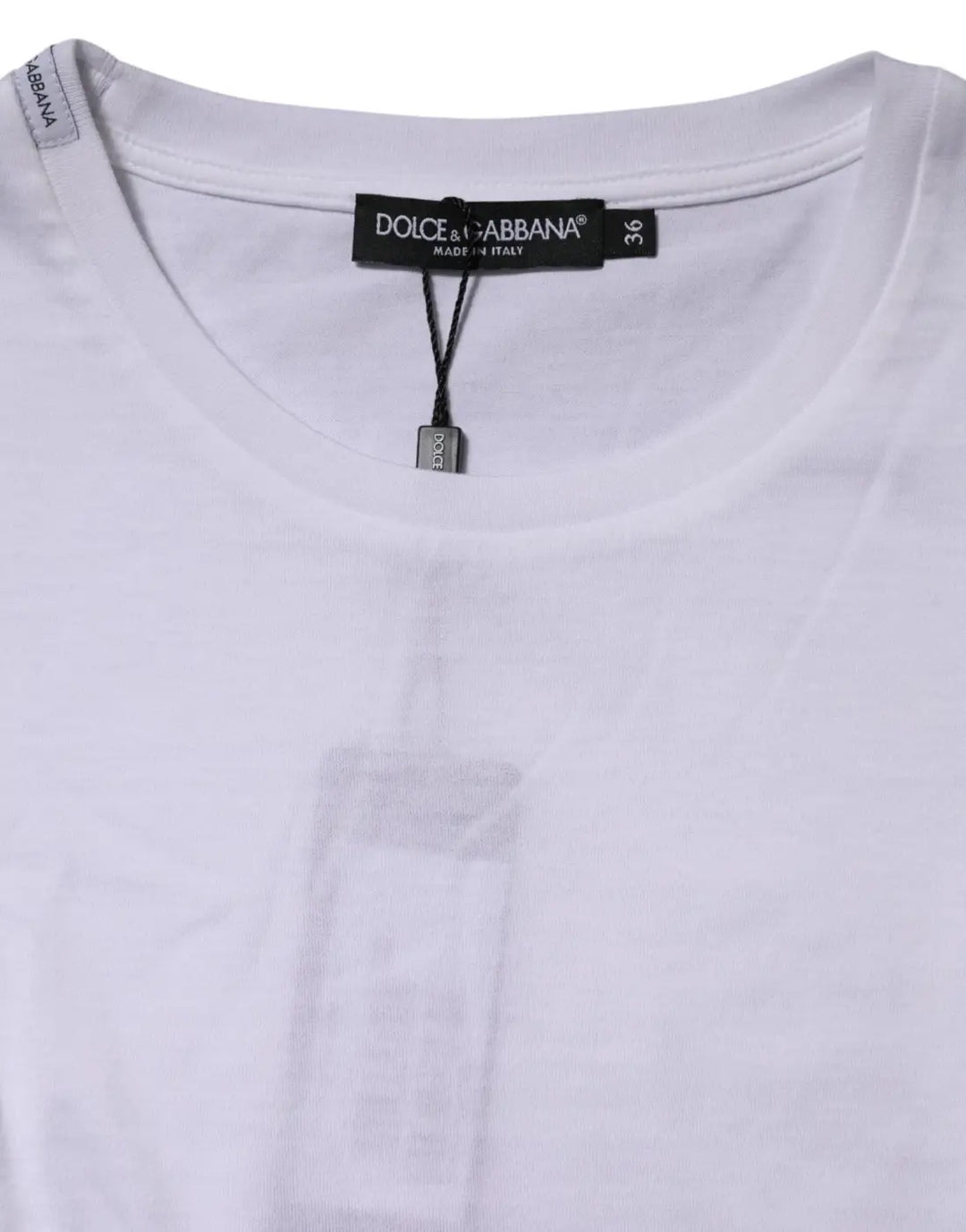 Dolce &amp; Gabbana White Cotton Crew Neck Short Sleeves T-shirt