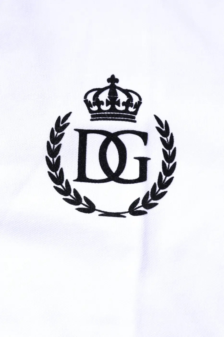Dolce &amp; Gabbana White Cotton Crown Collared Men Polo T-shirt